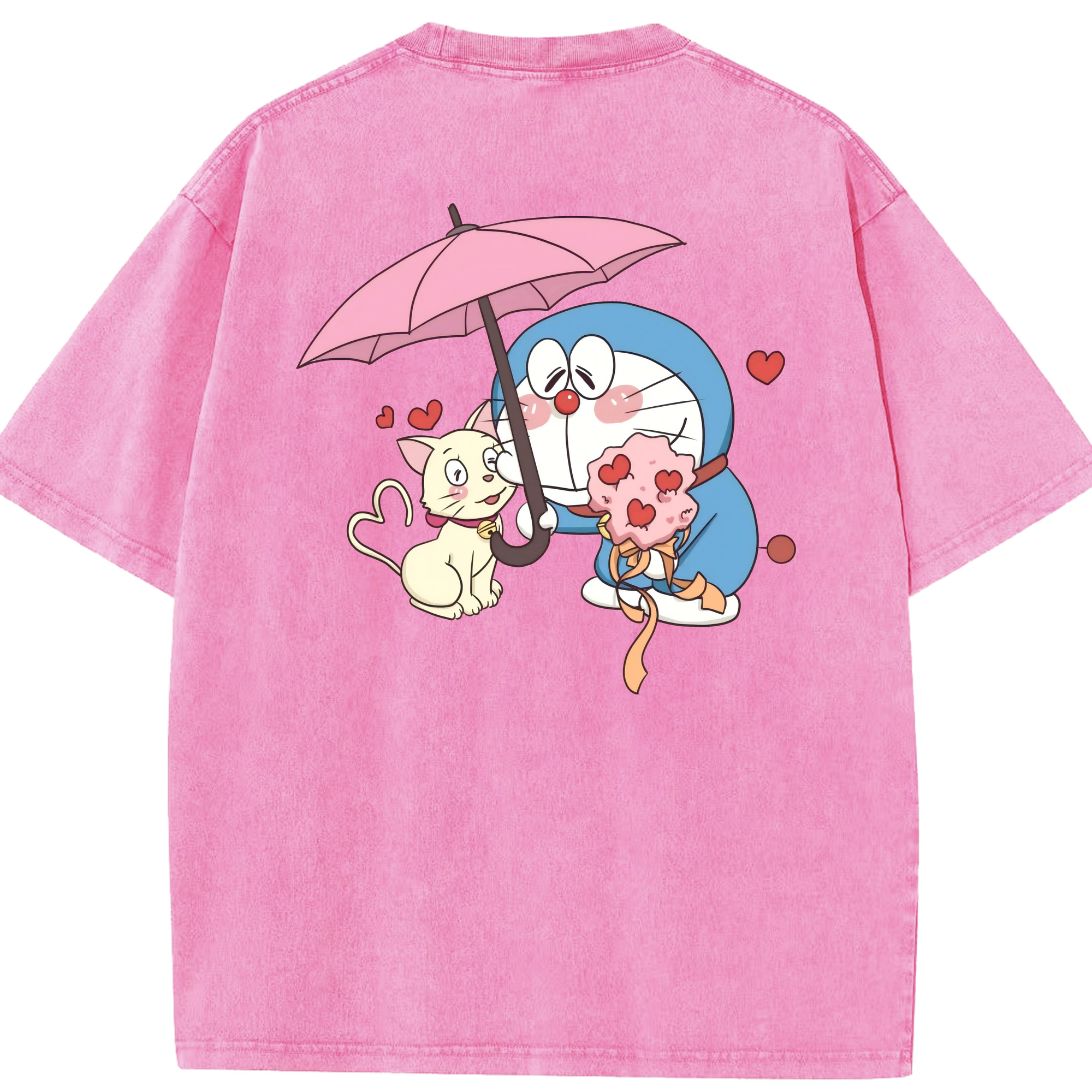 （画像用） ドラえもん Doraemon 綿100% ヴィンテージ風 半袖Tシャツ（背面プリント）